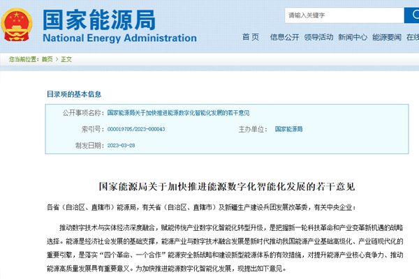 關于加快推(tui)進能源數字(zi)化智能化發(fā)展的若幹意(yì)見